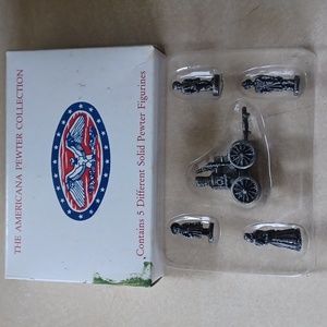 5 Piece Americana Pewter Collection Miniature Solid Pewter Figurines AH18
